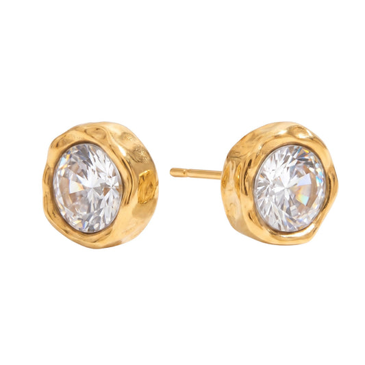 Orecchini in acciaio inossidabile anallergici e waterproof placcati oro 18K "Lucilla"