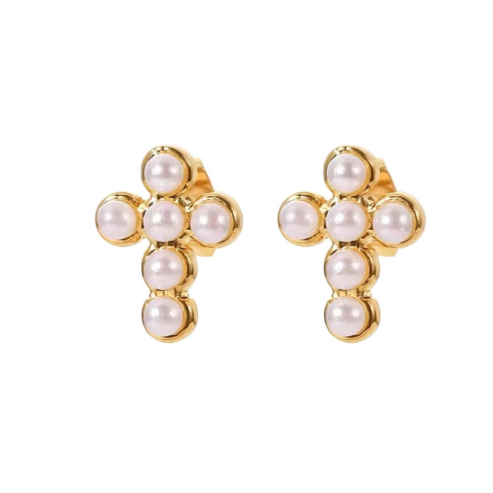 Orecchini in acciaio inossidabile anallergici e waterproof placcati oro 18K "Barbara"