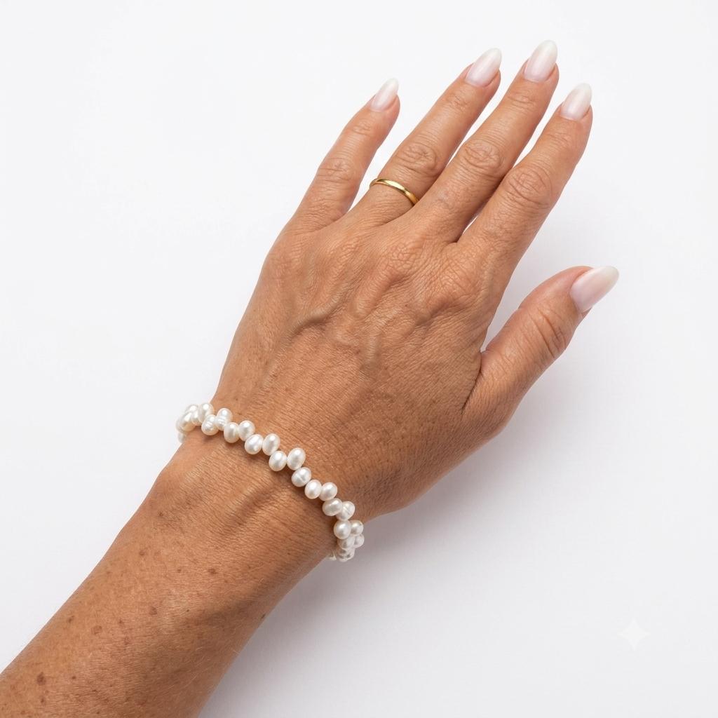 Bracciale in acciaio inossidabile e perle d'acqua dolce "Serafina"