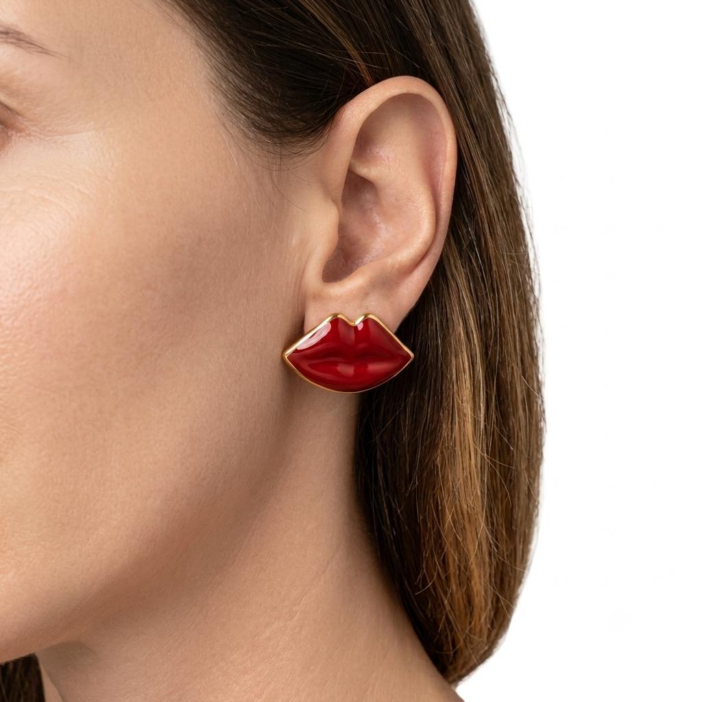 Orecchini in acciaio inossidabile anallergici e waterproof "Lips"