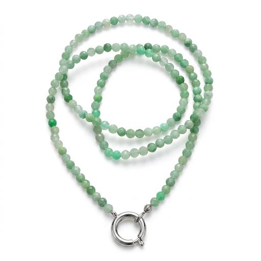 Collana in pietre naturali con moschettone porta ciondoli in acciaio inossidabile "Gemma"