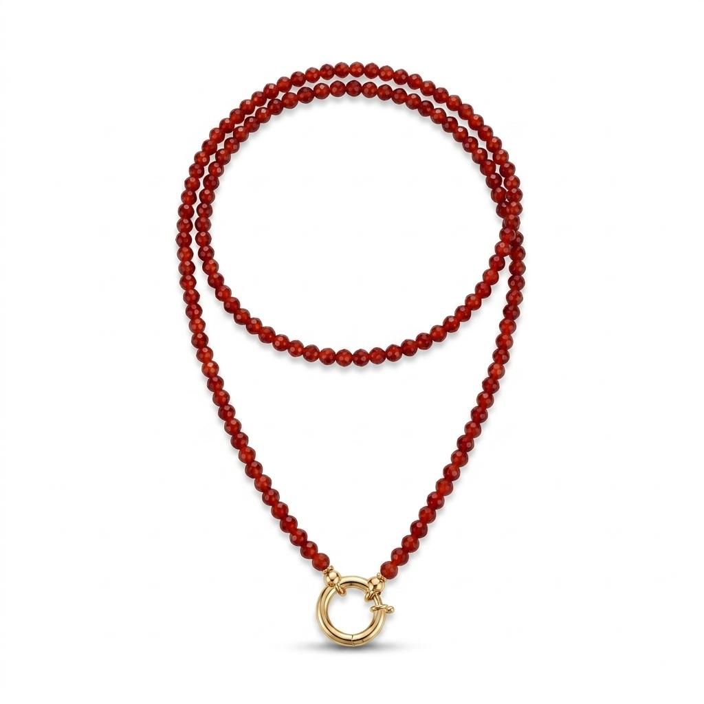 Collana in pietre naturali con moschettone porta ciondoli in acciaio inossidabile "Gemma"