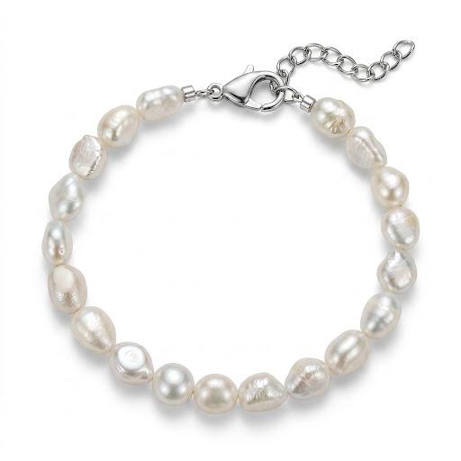 Bracciale in acciaio inossidabile e perle d'acqua dolce "Baby"