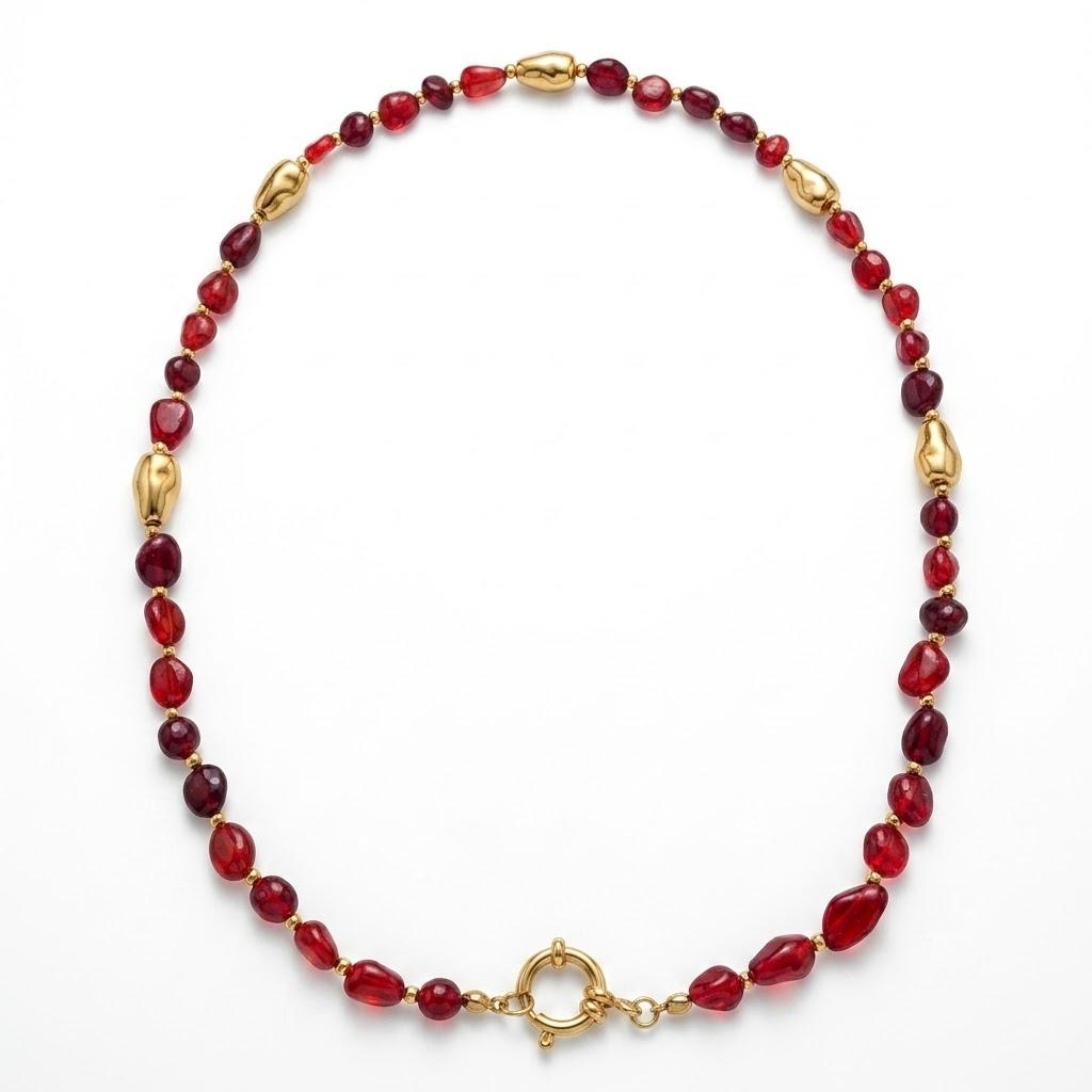 Collana portaciondoli in acciaio inossidabile e pietra dura "Chroma"
