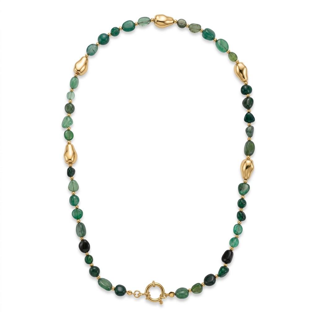 Collana portaciondoli in acciaio inossidabile e pietra dura "Chroma"