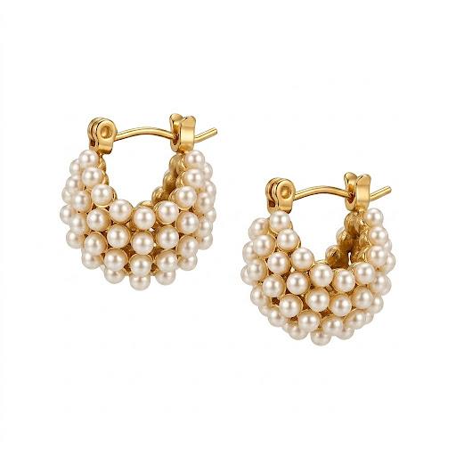 Orecchini in acciaio inossidabile  e waterproof "Bianca"