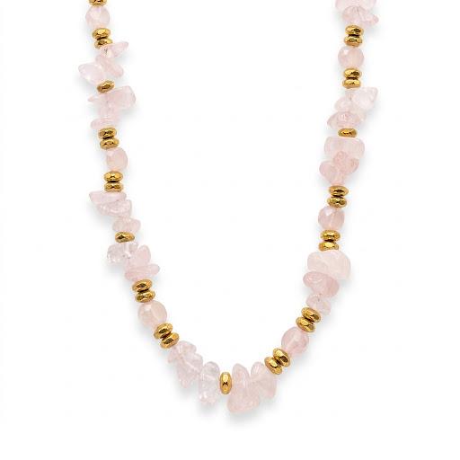 Collana in acciaio inossidabile e perle in pietra naturale "Stone"