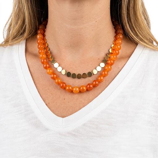 Collana chocker in acciaio inossidabile waterproof "Bottoncino"