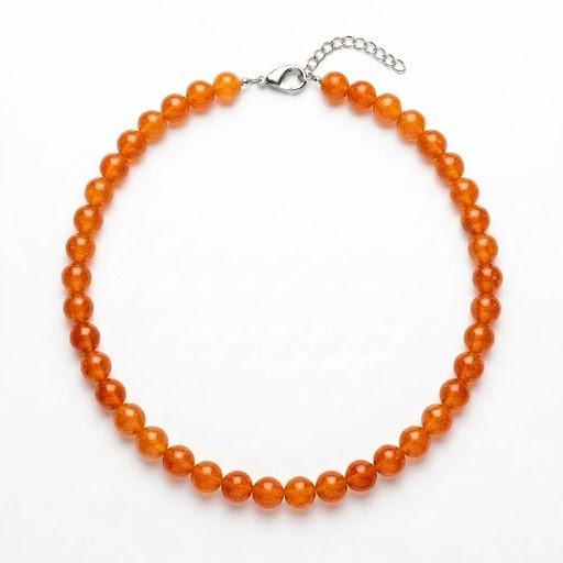 Collana in acciaio inossidabile e perle in pietra naturale "Autunno"
