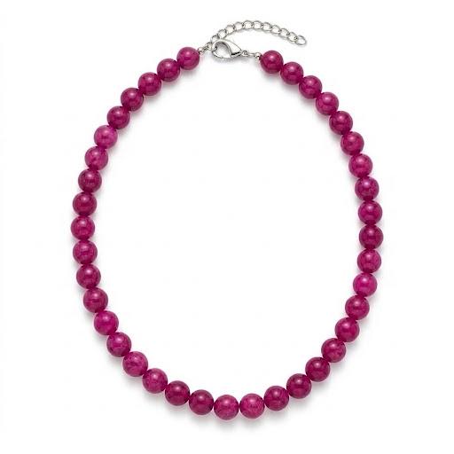 Collana in acciaio inossidabile e perle in pietra naturale "Autunno"