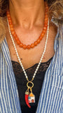 Collana in acciaio inossidabile e vere perle d'acqua dolce "Bambaissa"