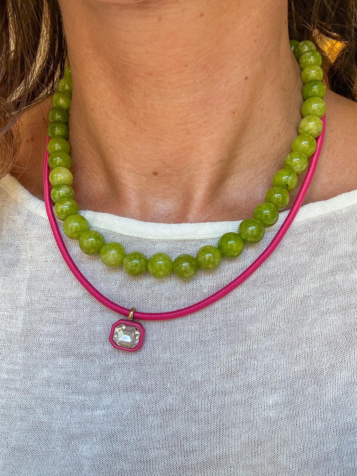 Collana in acciaio inossidabile e cordino eastico "Nebula"