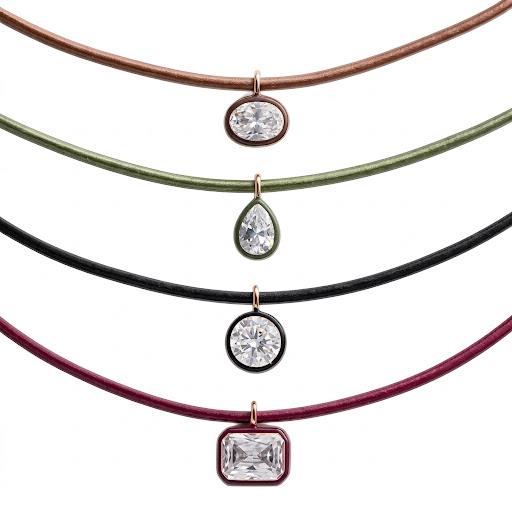 Collana in acciaio inossidabile e cordino eastico "Nebula"