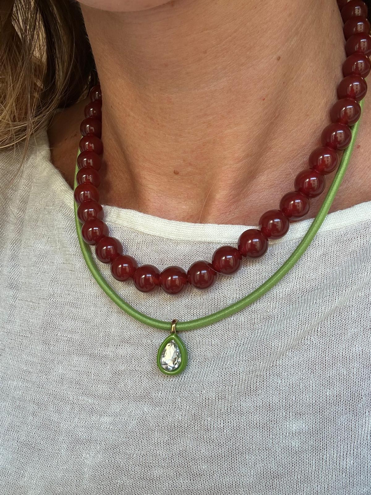 Collana in acciaio inossidabile e cordino eastico "Nebula"