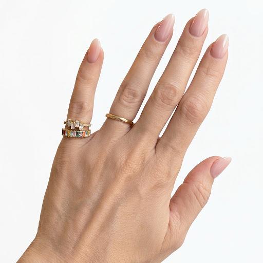 Anello da mignolo regolabile waterproof placcato oro 18K "Twist"
