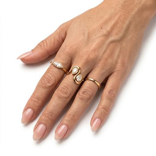 Anello in acciaio inossidabile e zircone waterproof "Kim"