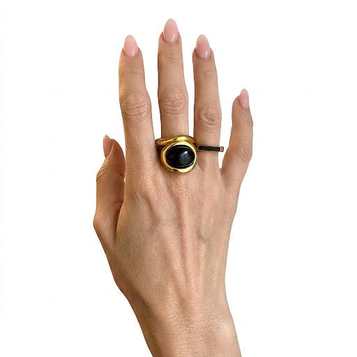 Anello in acciaio inossidabile waterproof placcato oro 18K "Letizia"