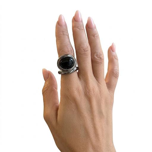 Anello in acciaio inossidabile waterproof placcato oro 18K "Letizia"