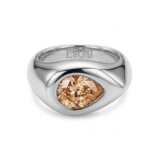 Anello da mignolo in acciaio inossidabile waterproof placcato oro 18K "Goccia"