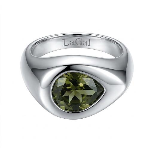Anello da mignolo in acciaio inossidabile waterproof placcato oro 18K "Goccia"