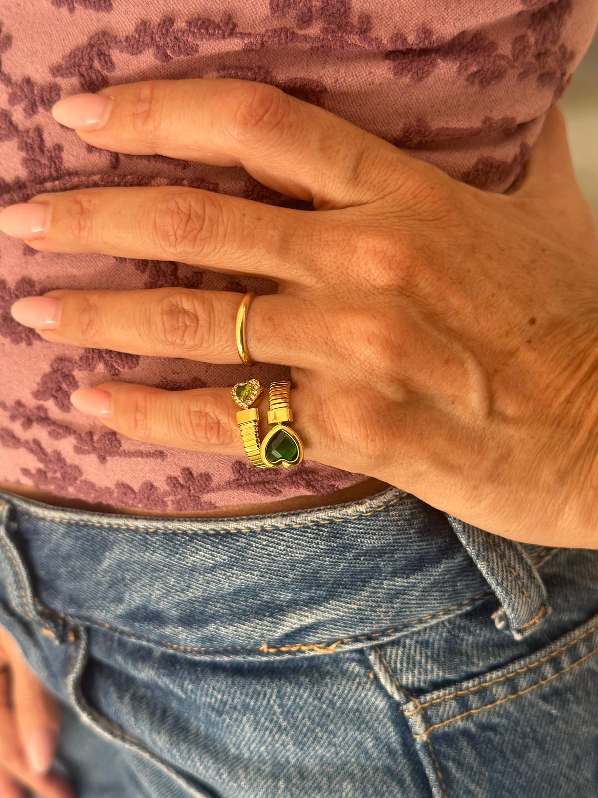 Anello regolabile waterproof placcato oro 18K "Spira"