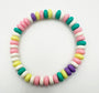 Bracciale con perline di argilla polimerica e acciaio inossidabile "Sugar"