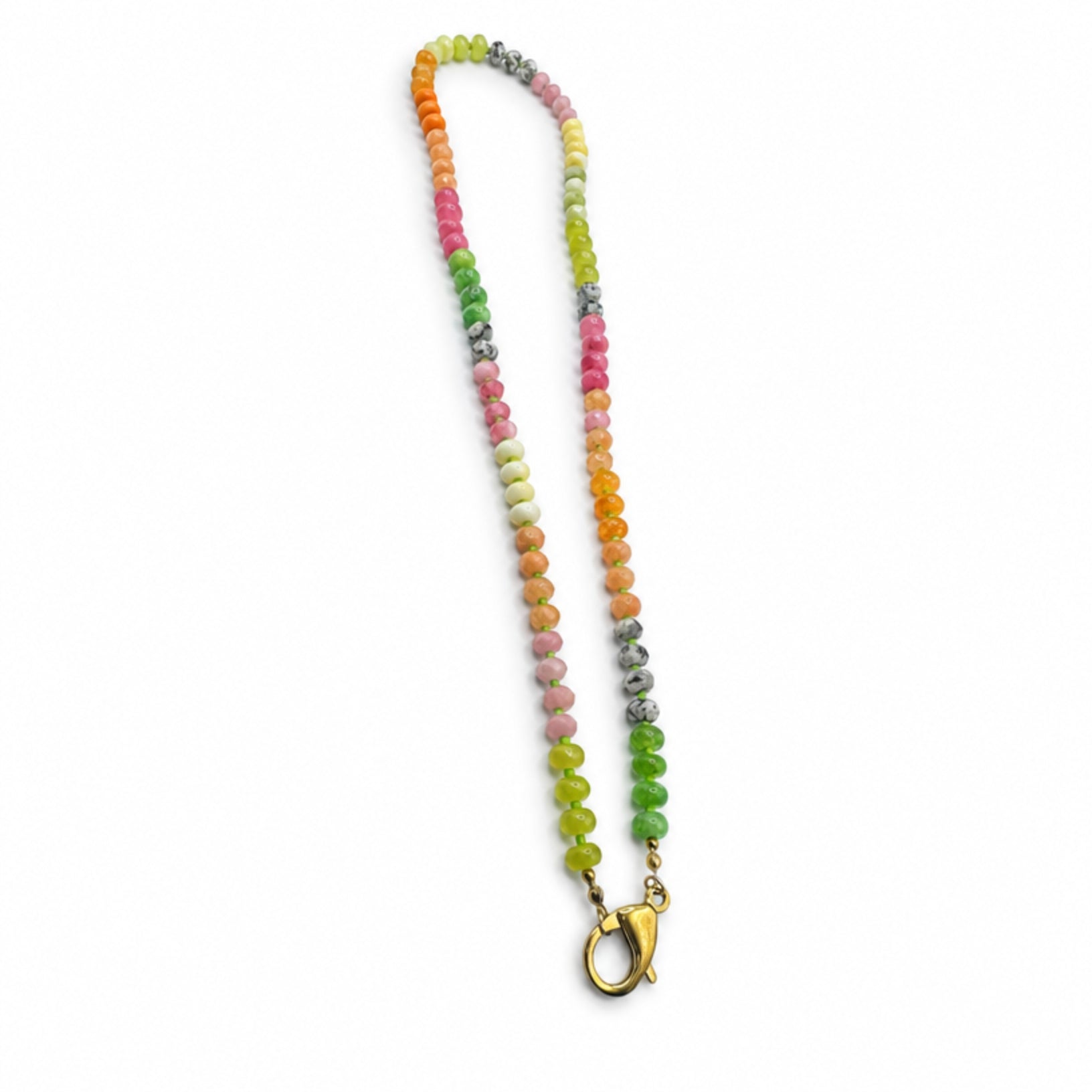 Collana in acciaio inossidabile e perle in pietra naturale "Debby"