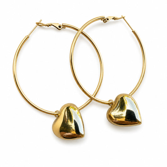 Orecchini in acciaio inossidabile anallergici e waterproof placcati oro 18K "Miriam"