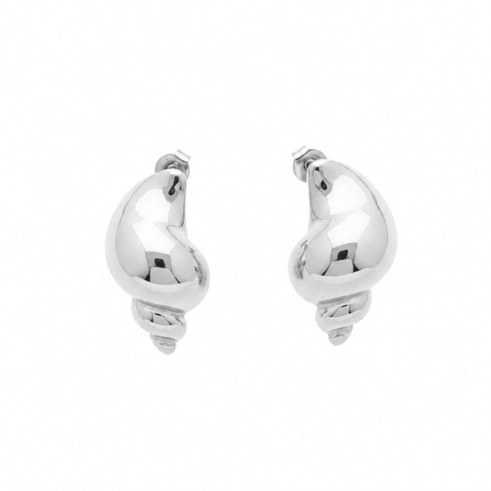 Orecchini in acciaio inossidabile anallergici e waterproof placcati oro 18K "Marea"