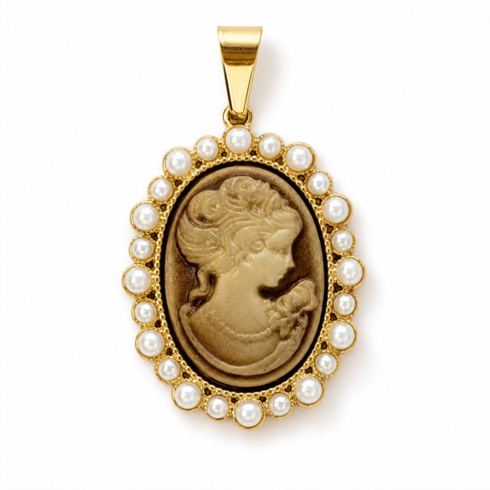 Ciondolo "Regina" in acciaio inossidabile placcato oro 18K