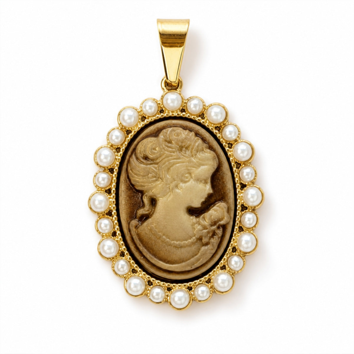 Ciondolo "Regina" in acciaio inossidabile placcato oro 18K
