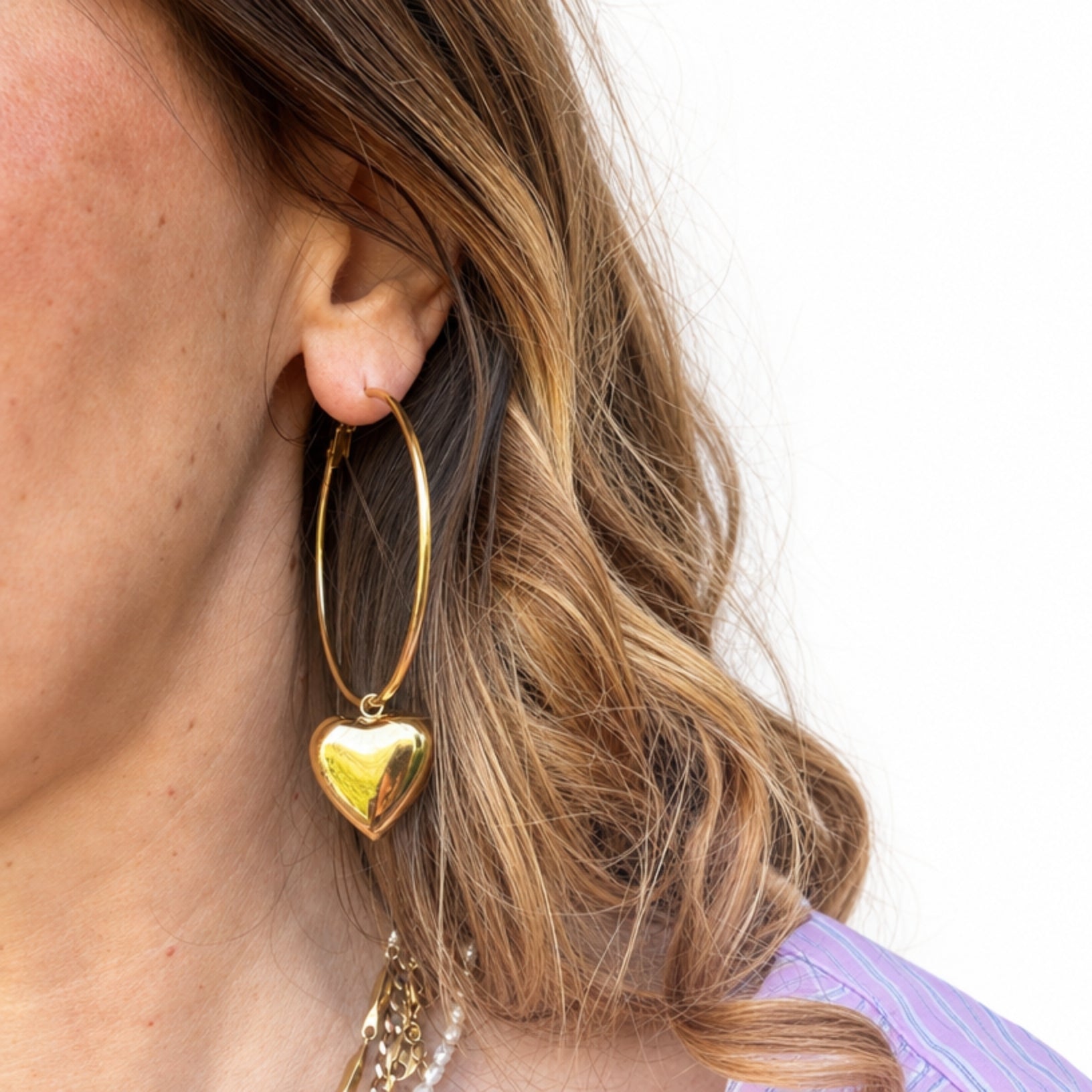 Orecchini in acciaio inossidabile anallergici e waterproof placcati oro 18K "Miriam"