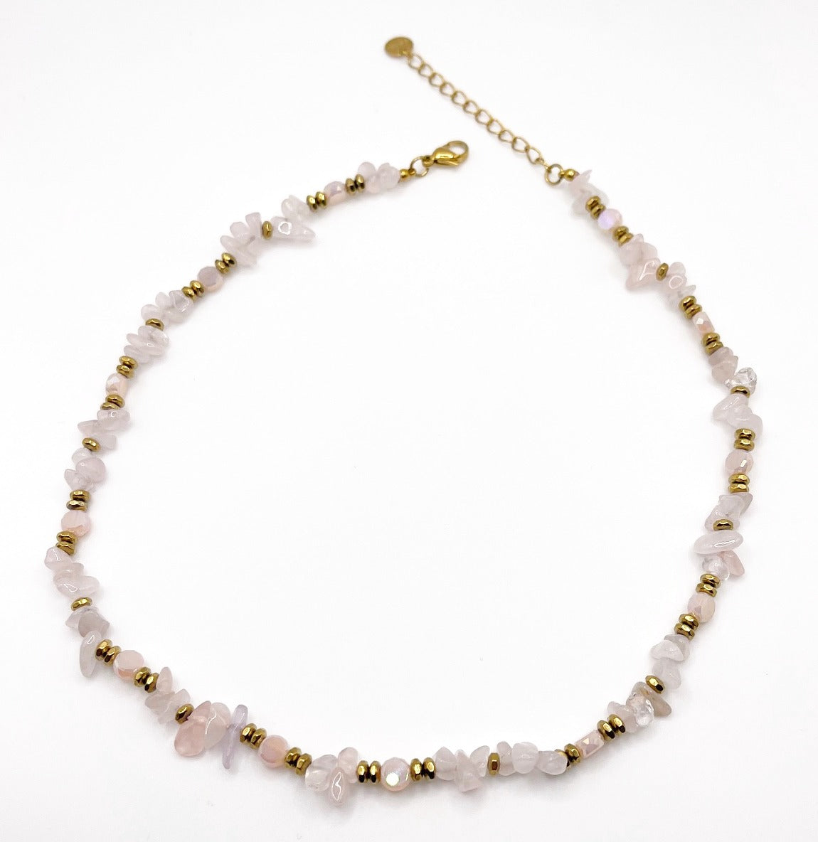 Collana in acciaio inossidabile e perle in pietra naturale "Stone"