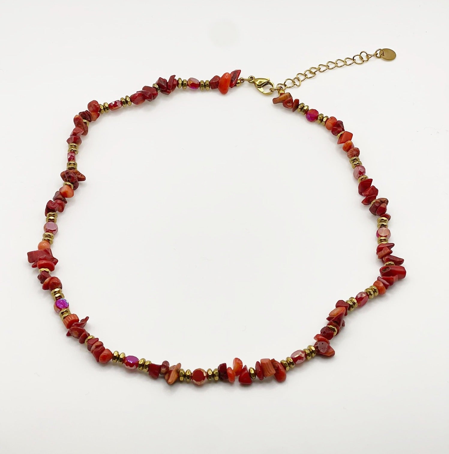 Collana in acciaio inossidabile e perle in pietra naturale "Stone"