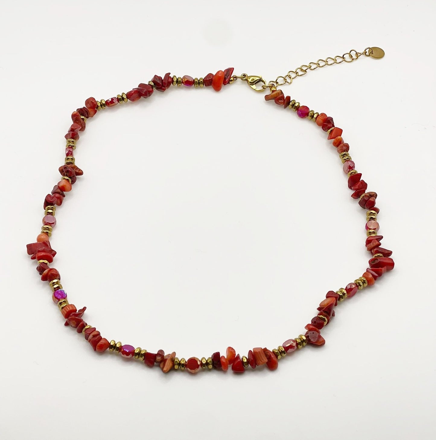 Collana in acciaio inossidabile e perle in pietra naturale "Stone"