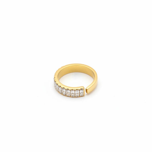 Anello da mignolo regolabile, anallergico e waterproof placcato oro 18K "Flip"